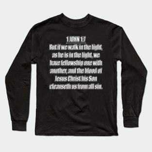 Bible Verse 1 John 1:7 (KJV) Long Sleeve T-Shirt